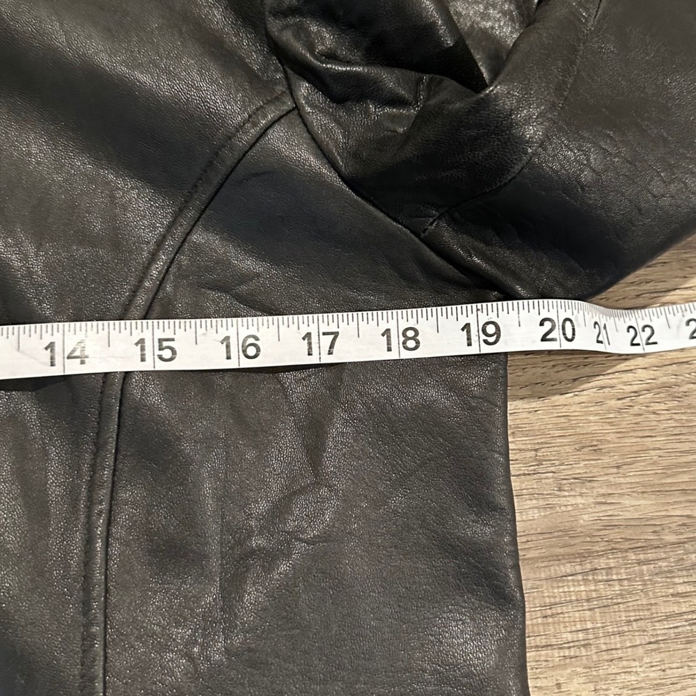 Vintage Valerie Stevens Petites 14P Leather Moto Jacket New Zealand Lambskin - Picture 8 of 9